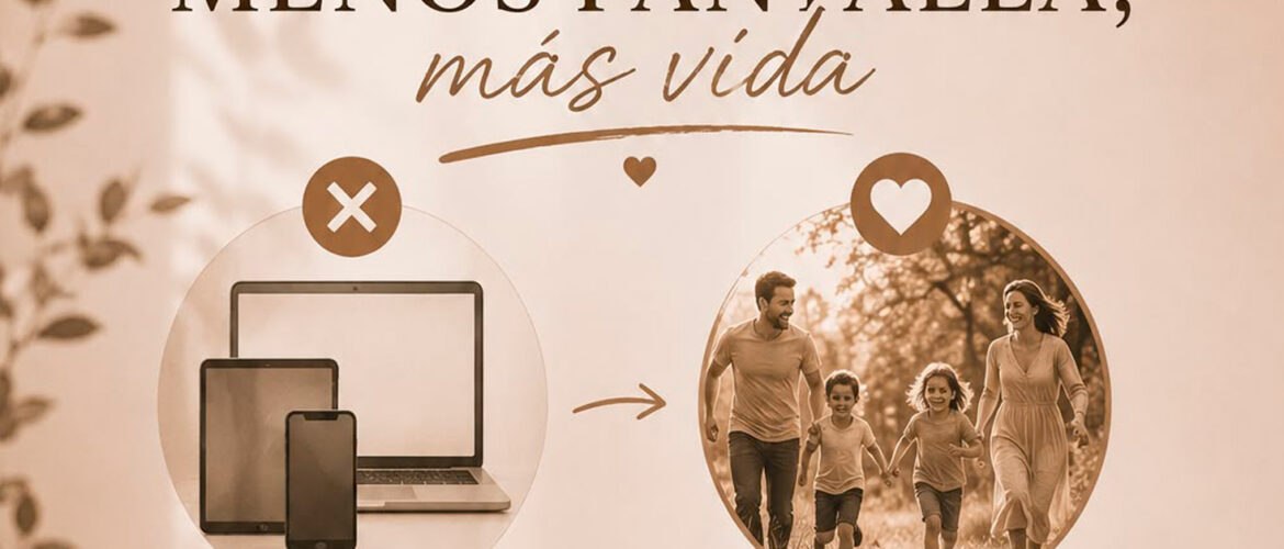 Persona dejando el teléfono móvil para pasear al aire libre y reducir tiempo de pantalla